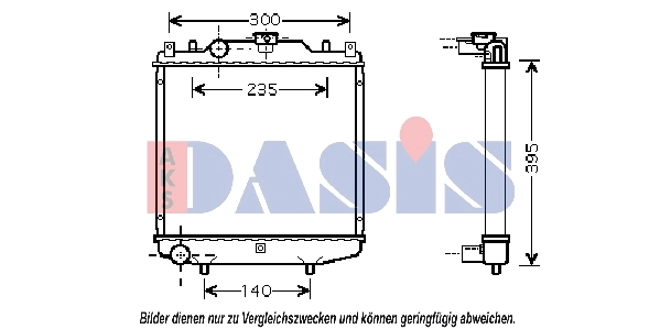 Radiateur, refroidissement du moteur AKS DASIS 510018N