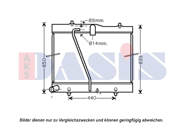 Radiateur, refroidissement du moteur AKS DASIS 210233N