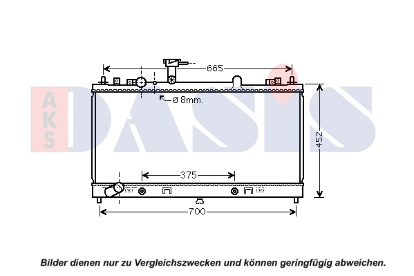 Radiateur, refroidissement du moteur AKS DASIS 110089N