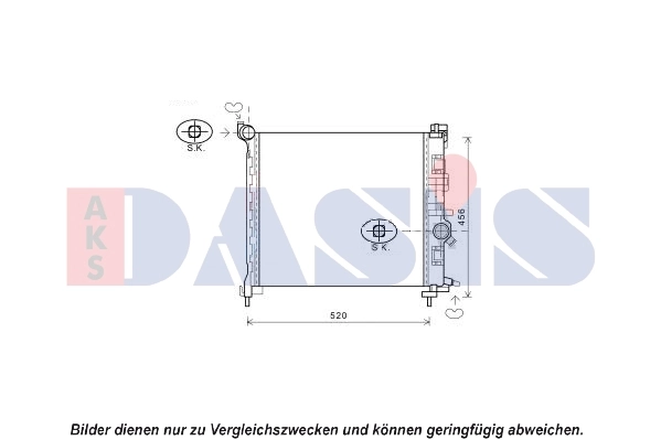 Radiateur, refroidissement du moteur AKS DASIS 150107N
