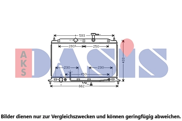 Radiateur, refroidissement du moteur AKS DASIS 510075N