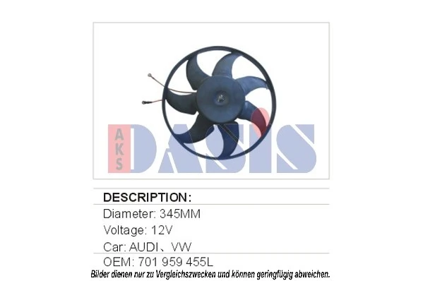 Ventilateur, refroidissement du moteur AKS DASIS 048500N
