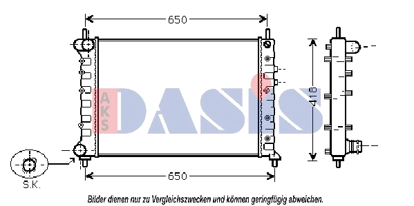 Radiateur, refroidissement du moteur AKS DASIS 300007N