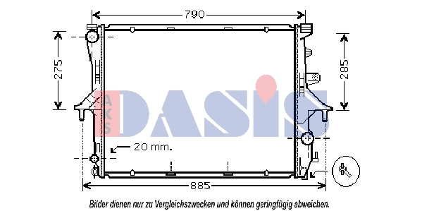 Radiateur, refroidissement du moteur AKS DASIS 044001N