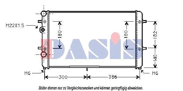 Radiateur, refroidissement du moteur AKS DASIS 041980N