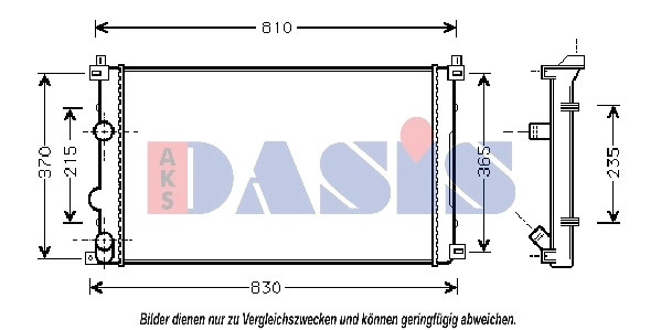 Radiateur, refroidissement du moteur AKS DASIS 180053N