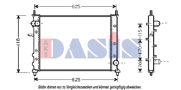 Radiateur, refroidissement du moteur AKS DASIS 080007N