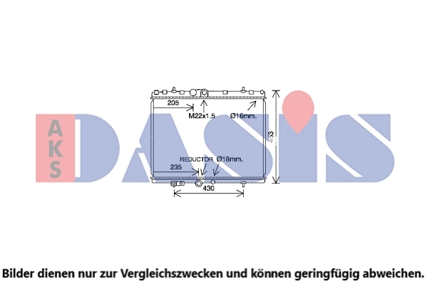 Radiateur, refroidissement du moteur AKS DASIS 060078N