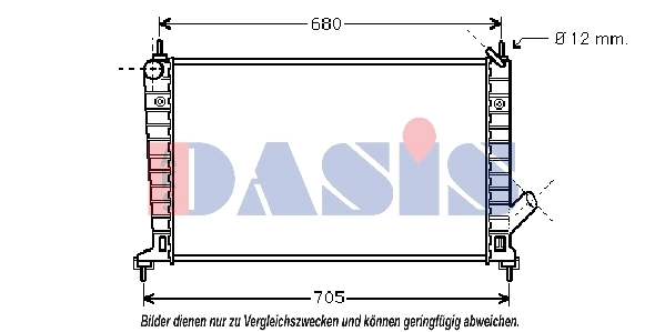 Radiateur, refroidissement du moteur AKS DASIS 190002N