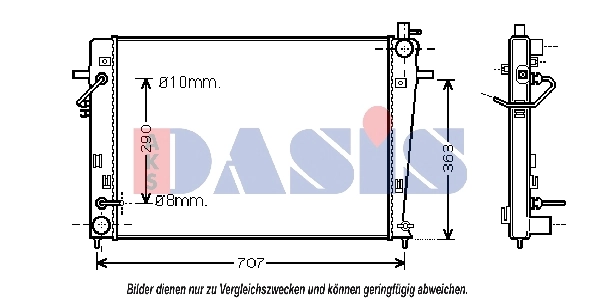 Radiateur, refroidissement du moteur AKS DASIS 560054N