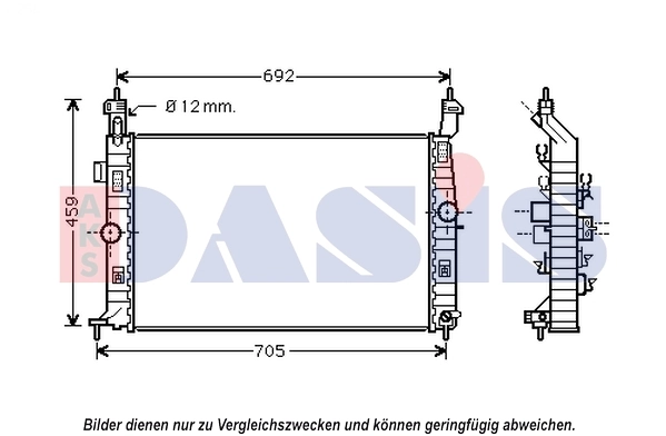 Radiateur, refroidissement du moteur AKS DASIS 150114N