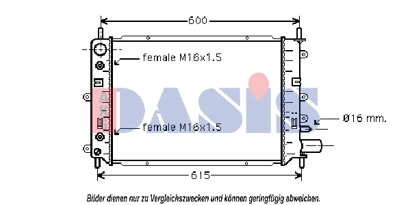 Radiateur, refroidissement du moteur AKS DASIS 090810N