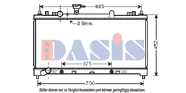 Radiateur, refroidissement du moteur AKS DASIS 110067N