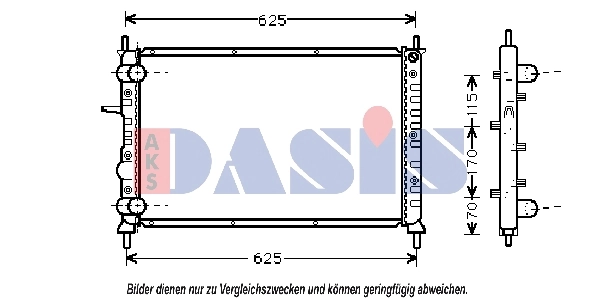 Radiateur, refroidissement du moteur AKS DASIS 080047N
