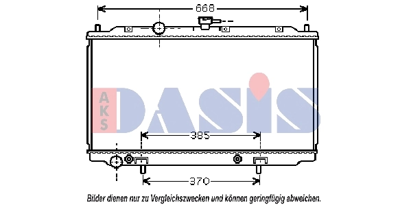 Radiateur, refroidissement du moteur AKS DASIS 070087N