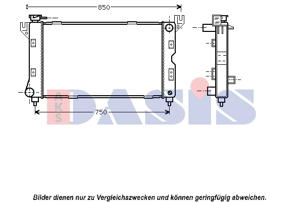 Radiateur, refroidissement du moteur AKS DASIS 520016N