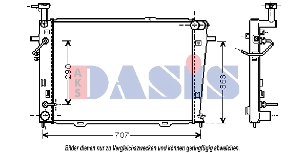 Radiateur, refroidissement du moteur AKS DASIS 510041N