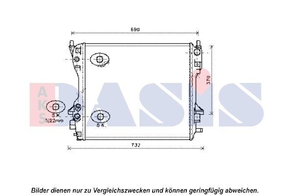 Radiateur, refroidissement du moteur AKS DASIS 370017N