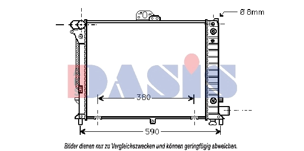 Radiateur, refroidissement du moteur AKS DASIS 190005N