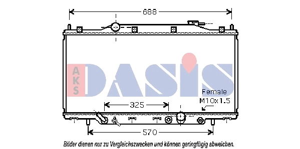 Radiateur, refroidissement du moteur AKS DASIS 100041N