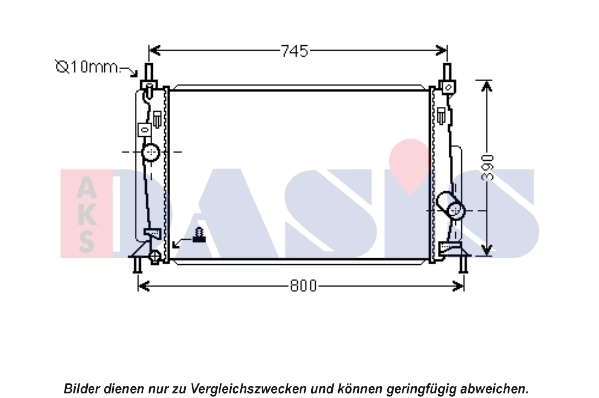 Radiateur, refroidissement du moteur AKS DASIS 110073N