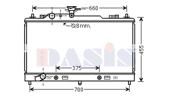 Radiateur, refroidissement du moteur AKS DASIS 110075N