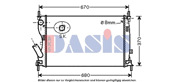Radiateur, refroidissement du moteur AKS DASIS 090106N