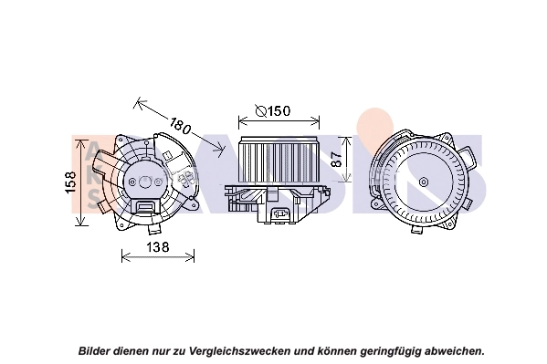 Moteur électrique, pulseur d'air habitacle AKS DASIS 870446N