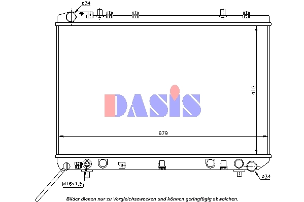 Radiateur, refroidissement du moteur AKS DASIS 510004N