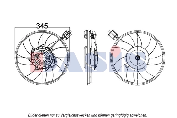Ventilateur, refroidissement du moteur AKS DASIS 158104N