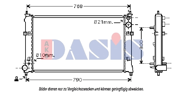 Radiateur, refroidissement du moteur AKS DASIS 110060N