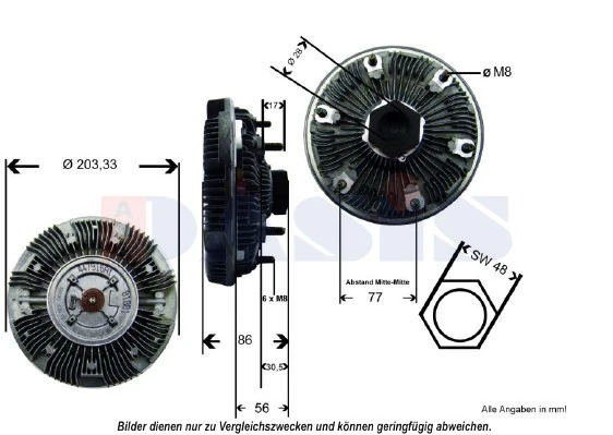 Embrayage, ventilateur de radiateur AKS DASIS 448005N