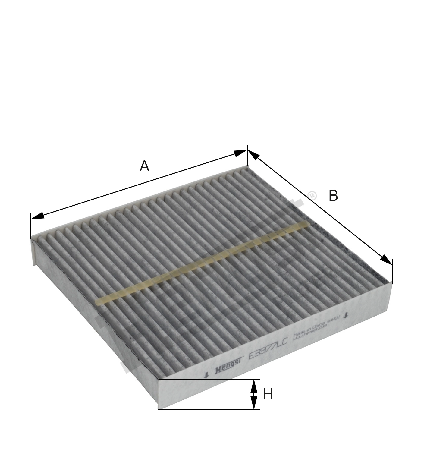 Filtre, air de l'habitacle HENGST FILTER E3977LC