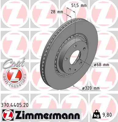 ZIMMERMANN 370.4405.20 — Диск гальмівний