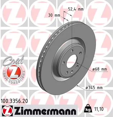 ZIMMERMANN 100.3356.20 — Гальмівний диск
