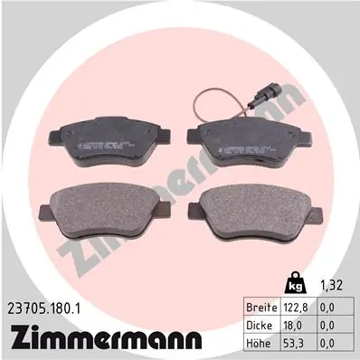 ZIMMERMANN 23705.180.1 — Гальмівні колодки, дискові