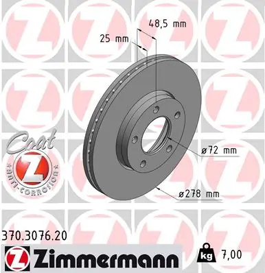 ZIMMERMANN 370.3076.20 — Гальмівний диск