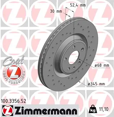 ZIMMERMANN 100.3356.52 — Гальмівний диск