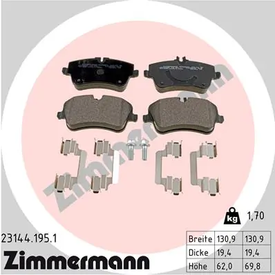 ZIMMERMANN 23144.195.1 — Гальмівні колодки, дискові