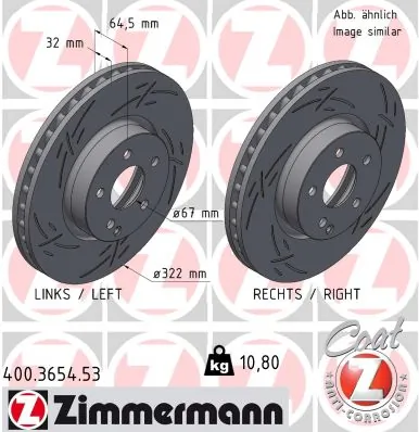 ZIMMERMANN 400.3654.53 — Диск гальмівний