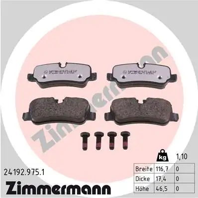 ZIMMERMANN 24192.975.1 — Колодки гальмівні дискові