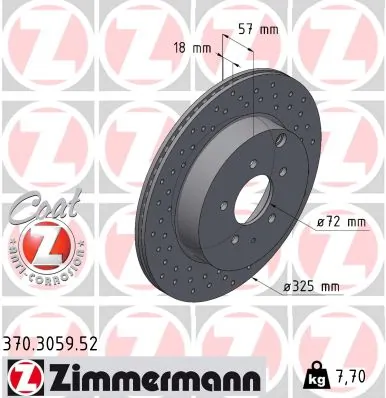ZIMMERMANN 370.3059.52 — Гальмівний диск
