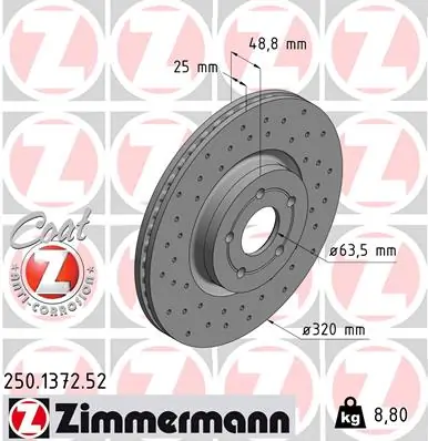 ZIMMERMANN 250.1372.52 — Гальмівний диск