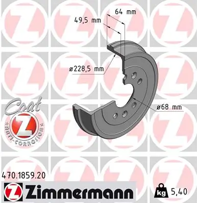 ZIMMERMANN 470.1859.20 — Барабан гальмівний