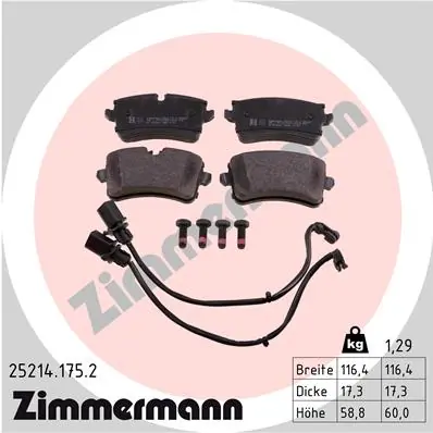 ZIMMERMANN 25214.175.2 — Гальмівні колодки, дискові