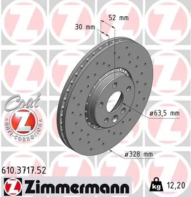 ZIMMERMANN 610.3717.52 — Гальмівний диск