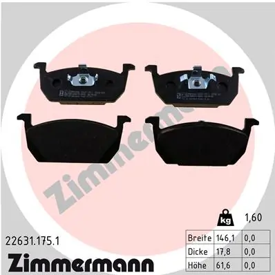 ZIMMERMANN 22631.175.1 — Колодки гальмівні дискові