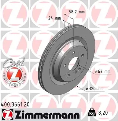 ZIMMERMANN 400.3661.20 — Гальмівний диск