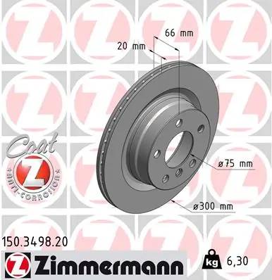 ZIMMERMANN 150.3498.20 — Гальмівний диск