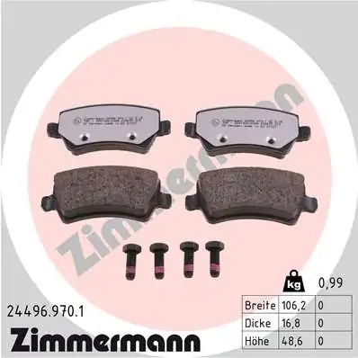 ZIMMERMANN 24496.970.1 — Колодки гальмівні дискові